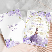 金ゴールドラベンダーパープルフローラバタフライキンセアニラ 招待状