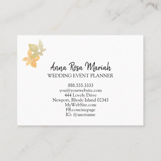 *~*金ゴールドラベンダーピンクグリッター花エレガント 名刺 (裏面)