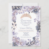 金ゴールドラベンダーフローラティアラプリンセスキンセアニェラ 招待状 (正面)