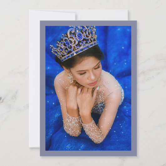 金ゴールドラベンダーフローラティアラプリンセスキンセアニェラ 招待状 (裏面)