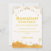 金ゴールドラマエレガントダンイフタルパーティー 招待状 (正面)