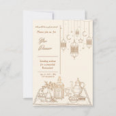 金ゴールドラマミニマルダンイフタールディナー招待状 招待状 (正面)