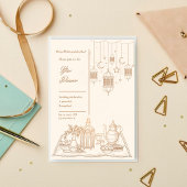 金ゴールドラマミニマルダンイフタールディナー招待状 招待状