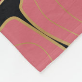 金ゴールドランエレガント、フローララインアート。 フリースブランケット (角)