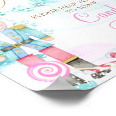 金ゴールドランド・オブ・スイーツくるみ割り誕生日標識 ポスター (角)