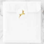 金ゴールドランニングのトナカイのシルエット ラウンドシール (バッグ)