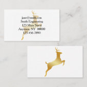 金ゴールドランニングのトナカイのシルエット 名刺 (正面/裏面)