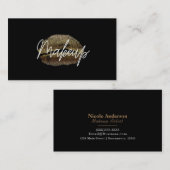 金ゴールドリップキスメイクアップ美しいグラムシックブラック 名刺 (正面/裏面)