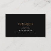 金ゴールドリップキスメイクアップ美しいグラムシックブラック 名刺 (裏面)