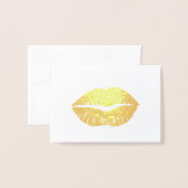 金ゴールドリップスティックありがとう 箔カード (封筒付き正面)