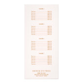 金ゴールドリップピンクメイクアップアーティストサービスメニュー ラックカード (裏面)