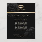 金ゴールドリップブラックフローラメイクアップアーティスト美しいサロン チラシ (正面)