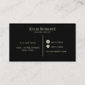 金ゴールドリップブラックメエレガントークアップアーティスト美しい 名刺 (裏面)