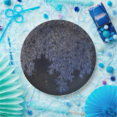 金ゴールドリップルブルーの葉の複雑なバーベキュー ペーパープレート (パーティー)