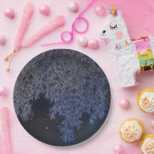 金ゴールドリップルブルーの葉の複雑なバーベキュー ペーパープレート (パーティー)