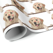 金ゴールドリトリバー(口紅キス) ラッピングペーパー (ロールコーナー)