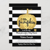 金ゴールドリトルカボチャベビーシャワー招待状 招待状 (正面/裏面)