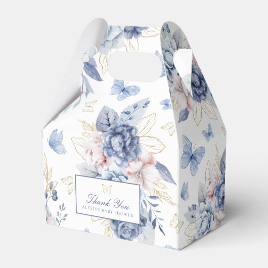 金ゴールドリトルバタフライボーイ赤ちゃんシャワー フェイバーボックス (正面サイド)