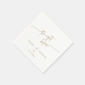 金ゴールドリハーサル前の夜結婚の夕食 スタンダードカクテルナプキン (角)