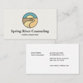 金ゴールドリバーサンセットホライズンウェルネスカウンセラーのロゴ 名刺 (正面/裏面)