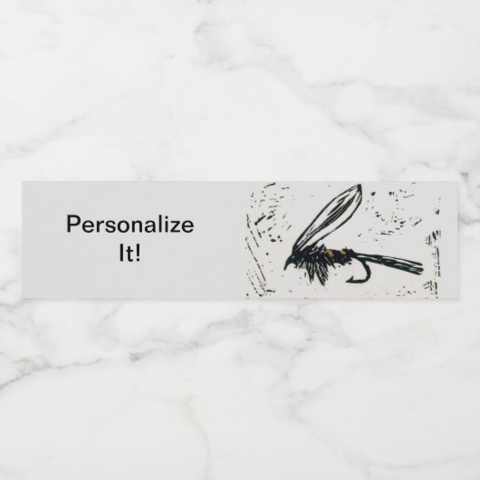 「金ゴールドリブヘアの耳「フライ・タイイング・フライ・フィッシング・アート」 ペットボトルラベル (シングルラベル)