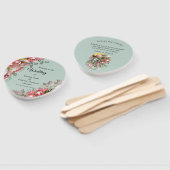 金ゴールドリボンと明るい赤紫色プロテアブケッツ ハンドファン (組立なし)