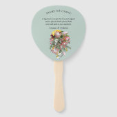 金ゴールドリボンと明るい赤紫色プロテアブケッツ ハンドファン (裏面)