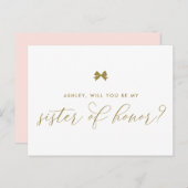 金ゴールドリボンの弓が私の名誉の妹 ポストカード (正面/裏面)