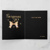金ゴールドリボンガールゴージャス30ブラックハッピーバースデー カード (内部)