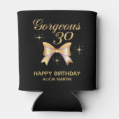 金ゴールドリボンガールゴージャス30ブラックハッピーバースデー 缶クーラー (裏面)