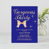 金ゴールドリボンガールゴージャス30海軍誕生日 招待状 (スタンド正面)