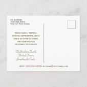 金ゴールドリボンクリスマスツリーズブラックホリデーパーティー インビテーションポストカード (裏面)