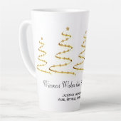 金ゴールドリボンクリスマスツリーズ事業スワッグ カフェラテマグ (左アングル)