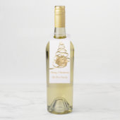 金ゴールドリボンクリスマスプレゼントボトルハンガーラベル ボトルネックタグ (ボトル)