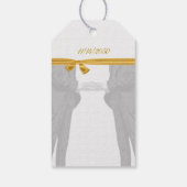 金ゴールドリボンゲイ結婚のヴィンテージブーム ギフトタグ (裏面)