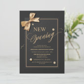 金ゴールドリボンタイポグラフィレストラン新規開店 招待状 (スタンド正面)