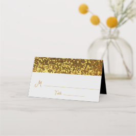 金ゴールドリボンダイヤモンドブ結婚ルック プレイスカード