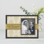 金ゴールドリボンダマスク記念日パーティの招待状 招待状 (スタンド正面)