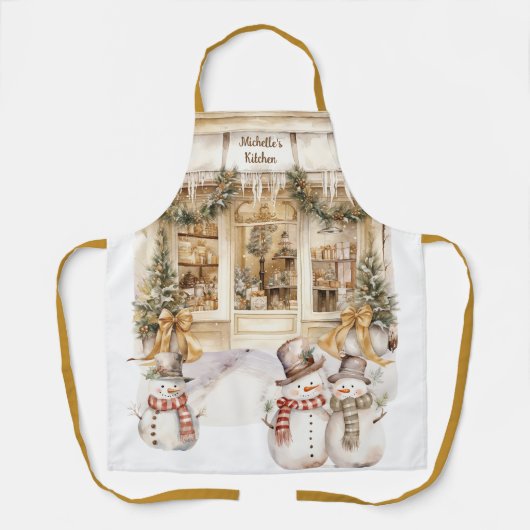 金ゴールドリボン冬ベーカリー エプロン (正面)