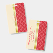 金ゴールドリボン荷物タグ/バッジ バッジ (正面＆裏面)