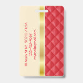 金ゴールドリボン荷物タグ/バッジ バッジ (裏面)