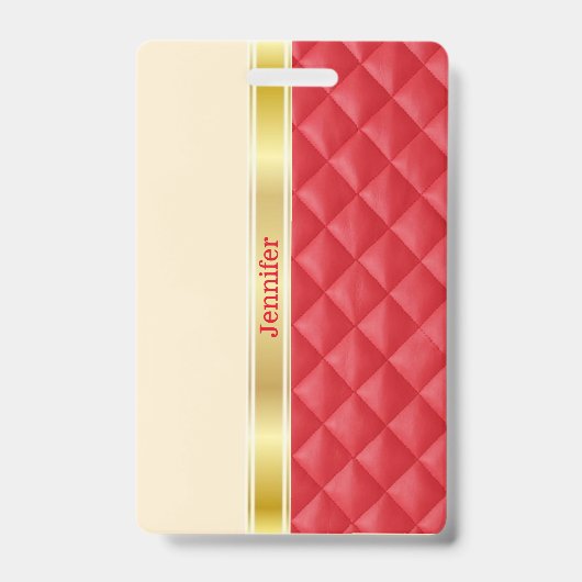 金ゴールドリボン荷物タグ/バッジ バッジ (正面)