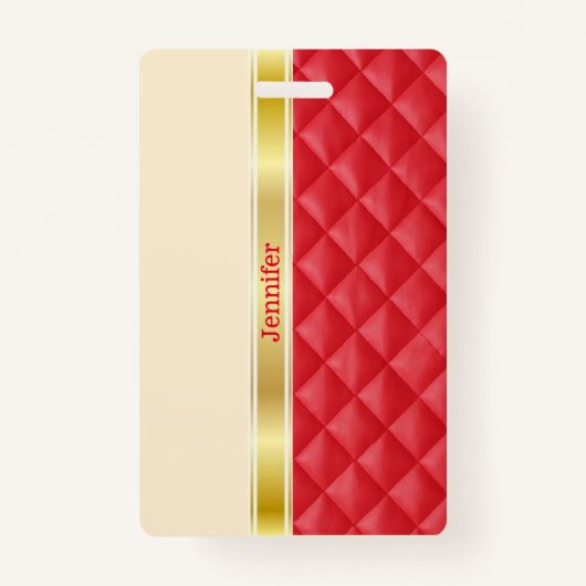 金ゴールドリボン荷物タグ/バッジ バッジ (正面)