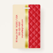 金ゴールドリボン荷物タグ/バッジ バッジ (裏面)