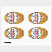 金ゴールドリボン赤ヴィンテージタイポグラフィハニーシール 楕円形シール (シート)