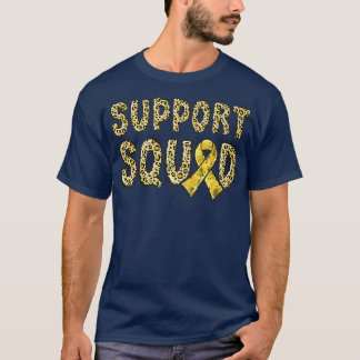 金ゴールドリボンLeopard Print Support Squad幼少期 Tシャツ