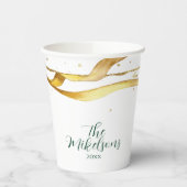 金ゴールドリボ素朴ンクリスマスパーティー 紙コップ (左)