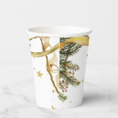 金ゴールドリボ素朴ンクリスマスパーティー 紙コップ (右)