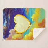 金ゴールドリムドハートシェルパブランケット シェルパブランケット (正面(横))