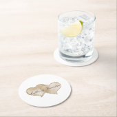 金ゴールドリュックスグリッターグリッツハート結婚ズ ラウンドペーパーコースター (インサイチュ)